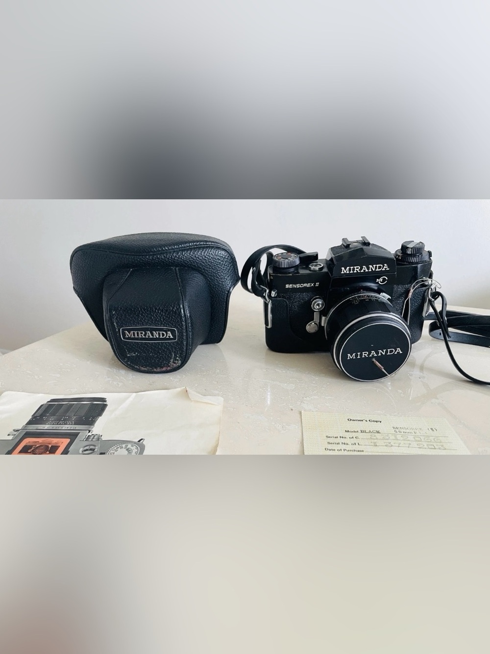 RARE BLACK BODY Miranda Sensorex II Film Camera w Leather Case UNTESTED